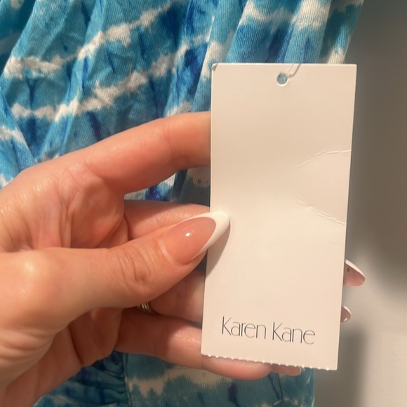 NWT Karen Kane Womens Cascade Wrap BLUE BAJA Dress MADE IN USA Medium - Picture 6 of 14